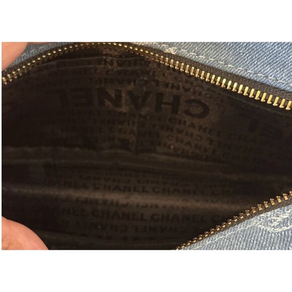 CHANEL Beaute Blue Denim Makeup Bag w/Chain Crossbody Limited VIP Gift - Picture 7 of 9